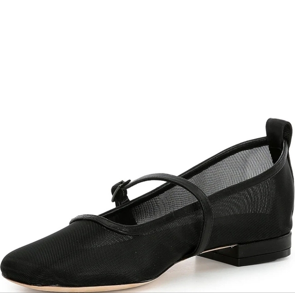 Deltan Women's Black Mesh Mary Jane Dress Flats Size 9 - Picture 5 of 6
